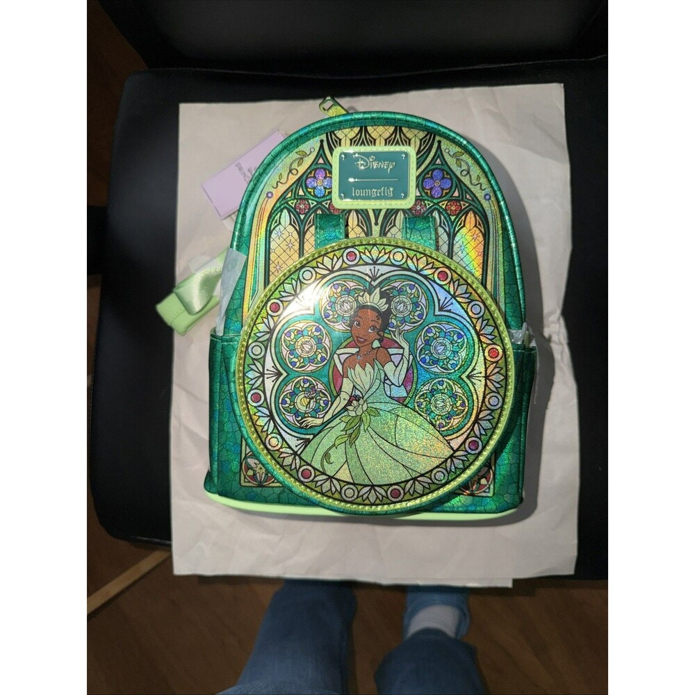 Loungefly Disney Princess Stained Glass Collection Tiana Mini-Backpack NEW